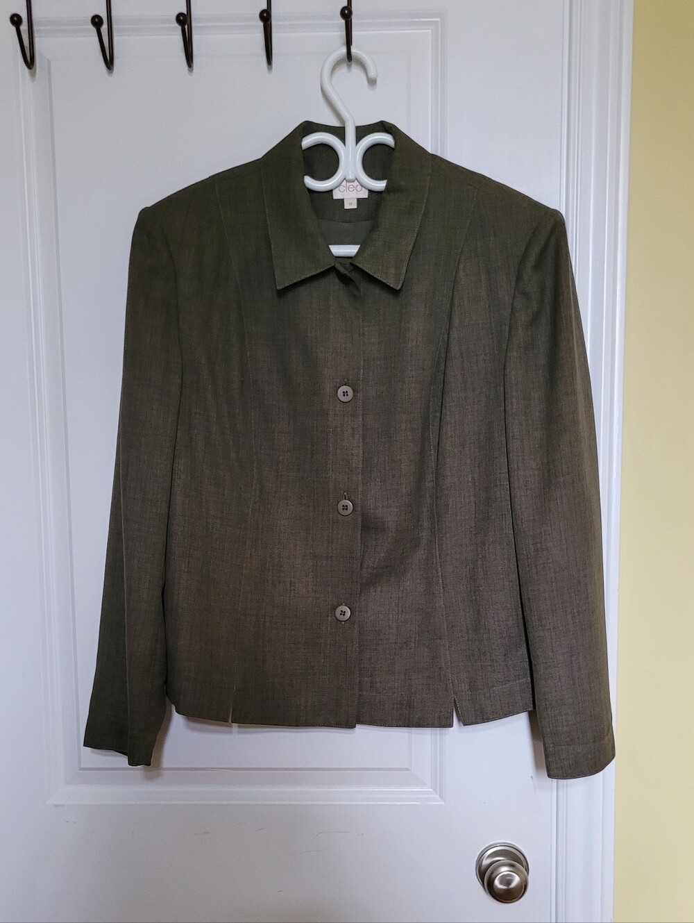 Cleo blazer suit jacket olive green plus size 18 vintage button down office